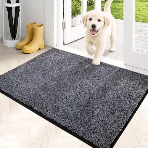 PURRUGS Dirt Trapping Indoor Door Mat, Bluish Grey-Black by PURRUGS