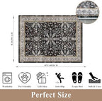 3x4 Entryway Rug Washable Non-Slip–Boho Floral Stain-Resistant Small Area Rug - Image 2