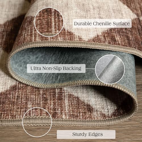 Brown Beige Checkered Entry Rug - Image 3