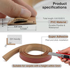 Carpet Edge Trim Binding Rug Edge Protector Thin Rugs Brown 6.6FT - Image 4
