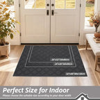BEQHAUSE Dirt Trapper Door Mat 24" x 36" Non-Slip Washable, Dark Grey - Image 2