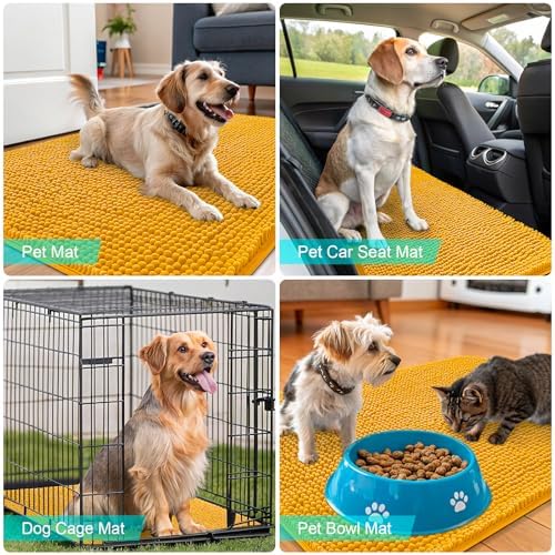 OLANLY Dog Door Mat for Muddy Paws 59x24, Super Absorbent Chenille Mud Mat - Image 7