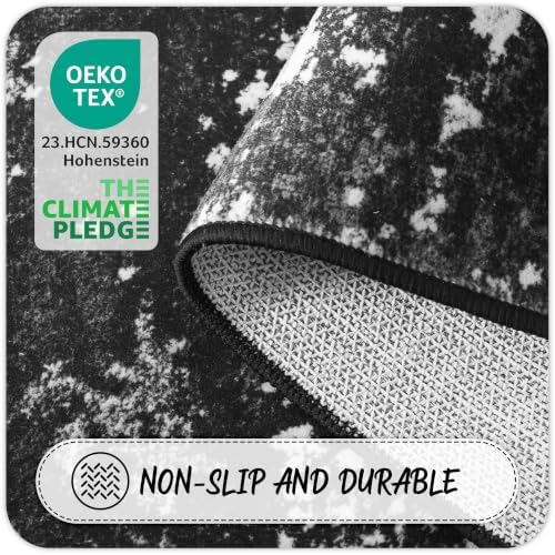 Black Washable Rug 6x9 Area Rugs - Image 5