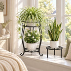 TOSKING 2-Tier & Single Metal Plant Stand Set, Indoor Outdoor - Image 6