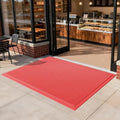 Front Door Mat Outside Entrance Drainage Doormat Red 36"x59" by QiCaiJia