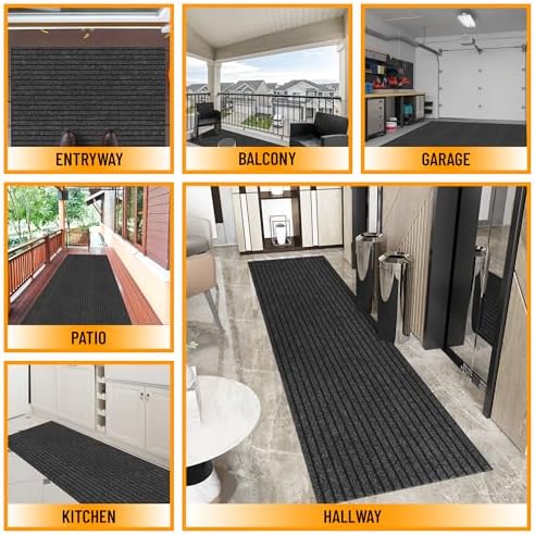 Ottomanson 3x7 Runner Rug, Non-Slip Dirt Trapper Indoor Outdoor Door Mat - Image 4