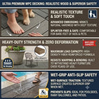 Interlocking WPC Decking Tiles – 12”x12” Outdoor Flooring, Waterproof & Durable - Image 5