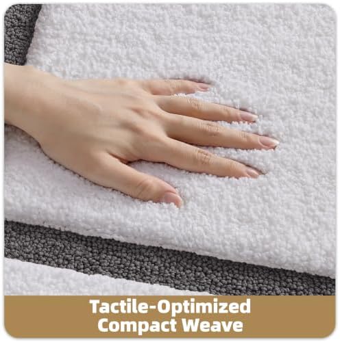 Color&Geometry White Bathroom Rugs 36x24, Extra Soft Absorbent Microfiber Bath - Image 4