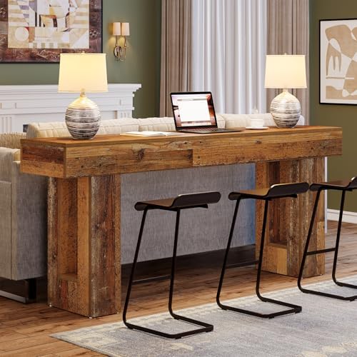Tribesigns 63-Inch Long Console Table, Farmhouse Wooden Sofa Table Behind The - Image 3