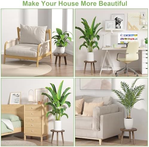 5-Pack Wood Plant Stands Indoor, Single Plant Stand - Image 4