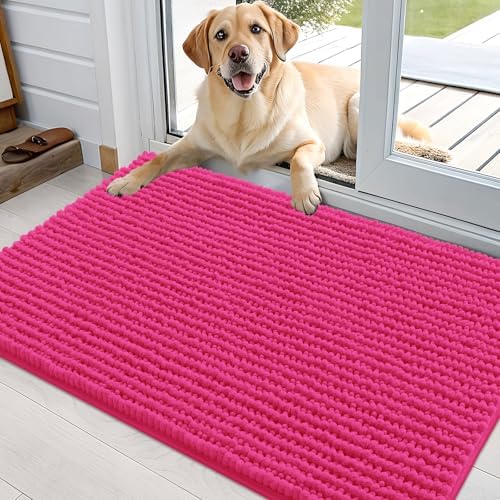 OLANLY Dog Door Mat for Muddy Paws 36x24, Extra Absorbent Chenille Mud Mat by OLANLY