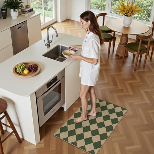 Lessymo Checkered Easy Jute Entryway Rug, 2x3 Washable Front Indoor Mat - Image 4