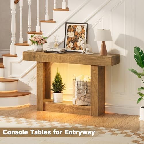 47.2" Entryway Table with Outlet, 2-Tier Console Table with Sensor Light - Image 4