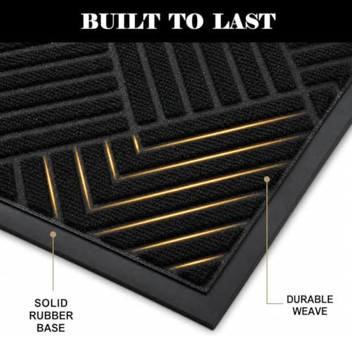 Front Door Mat 3' x 6', Low Profile Heavy Duty Door Mat, Non-Slip Large - Image 4