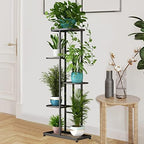LINZINAR 5 Tier Plant Stand Indoor Outdoor Metal Flower Pot Display Shelf - Image 4
