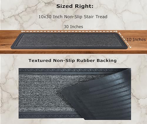 Stair Treads — 6 Pack 10x30 inch Polypropylene Rubber Stair Mats - Image 3