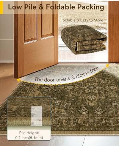 RELEANY Washable Area Rug, Square 4'x4' - Image 3