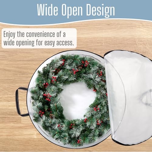 VENO 2 Pack Summer Wreath Storage Container, 36 Inch Clear Wreath Bag, - Image 4