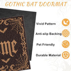 Halloween Front Door Mat Gothic Bat Skull Doormat - Image 3