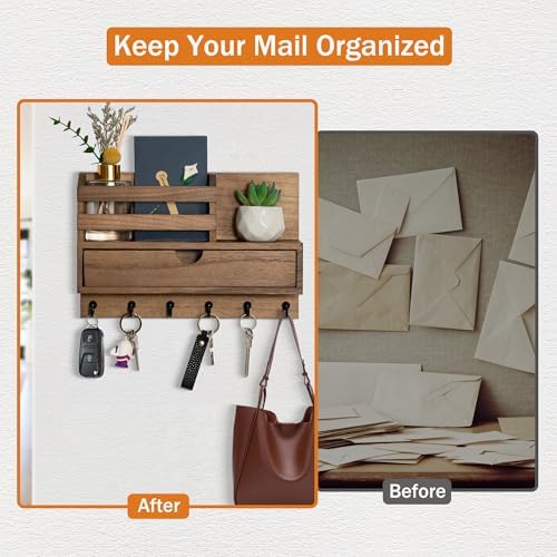 Key Holder Wall Mount, Mail Organizer - Image 4