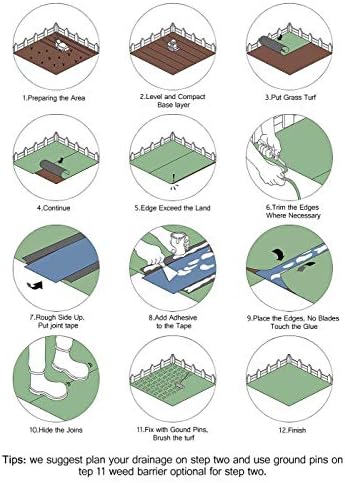 Petgrow Artificial Grass Turf Lawn 12FTX51FT, Economy Indoor Outdoor Synthetic - Image 3
