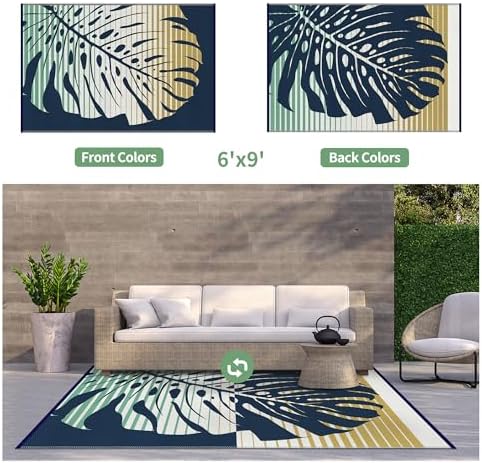 GENIMO Outdoor Rug, Waterproof Plastic Rugs - Image 2