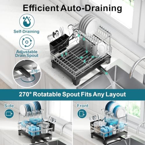 GSlife Stainless Steel Dish Drying Rack - Image 3