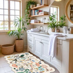 Washable 2x3 Entryway Scalloped Rug: Floral Thin Door Mat Non Slip Water - Image 4