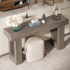 Tribesigns 63-Inch Long Console Table, Wooden Rectangular Sofa Table Behind The - Image 4