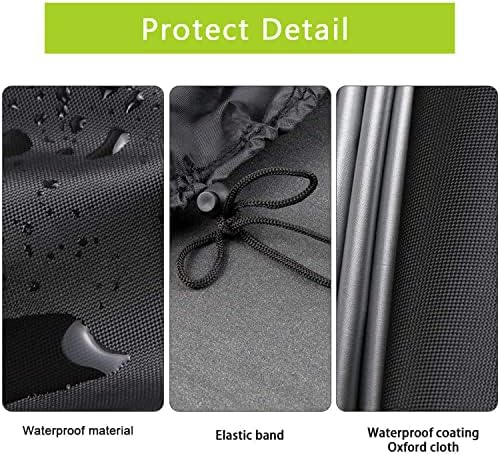 420D Waterproof Fire Pit Cover Rectangular 57"L x 22"W x 25"H Black - Image 6