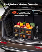 VEVOR Plastic Collapsible Storage Bins, 45L 3 Packs, Stackable Folding Storage - Image 2