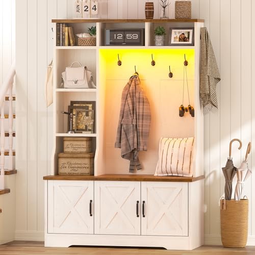 CSZZD Hall Tree with Bench & Entryway Coat Rack with Shoe Storage by CSZZD