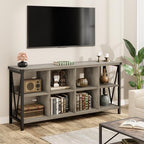 62 in Industrial 3-Tier Metal Horizontal Bookshelf - Image 4