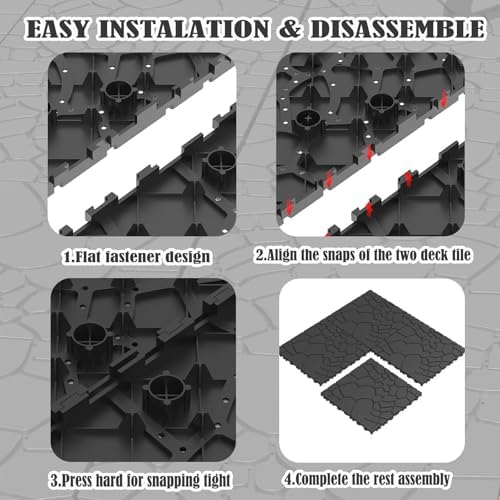 Stone Texture 12 Inch Interlocking Deck Tiles, Waterproof Outdoor and Indoor - Image 5