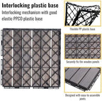 30 PCS Interlocking Deck Tiles, Striped Pattern 12"x12" Acacia Wood Outdoor - Image 6