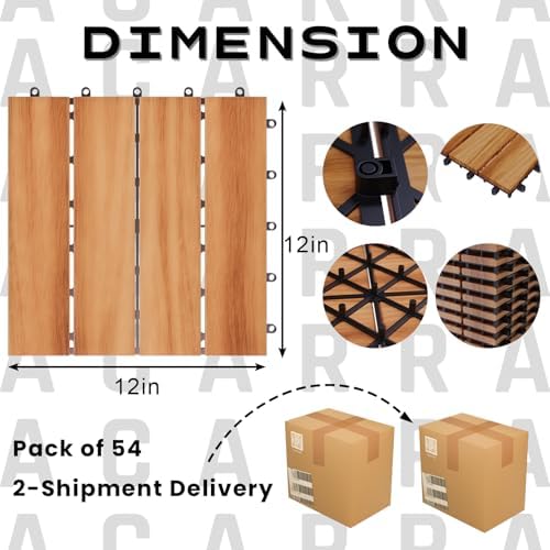 Golden Select 12" x 12" Interlocking Deck Tiles, Waterproof UV Resistant - Image 5