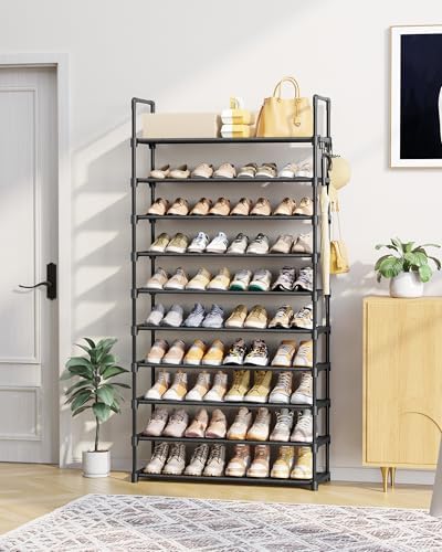 Kitsure 10 Tier Shoe Rack, Tall Shoe Organizer, 32.2" Wide - Image 2