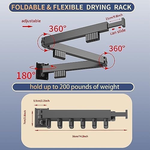 wall Mounted Clothes Drying Folding Hanger Rack - Image 5