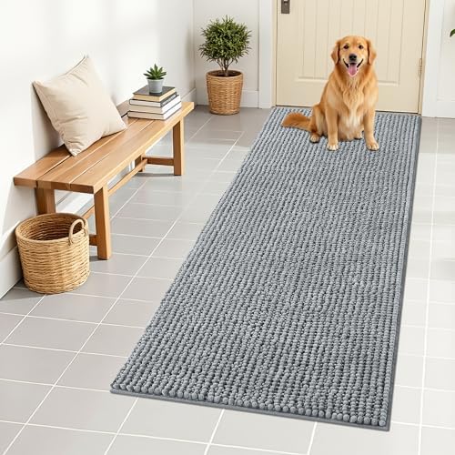 OLANLY Dog Door Mat for Muddy Paws 59x24, Extra Absorbent Chenille Mud Mat by OLANLY
