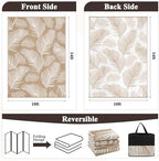 Pauwer Waterproof Outdoor Rug 10x14, Plastic Straw Patio Rug, Leaf Brown - Image 3