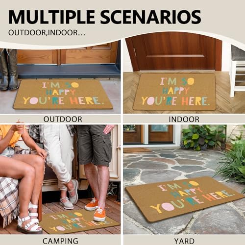 Boho Classroom Coir Door Mats Outdoor, Everyone is Welcome Here Rainbow Front - Image 7