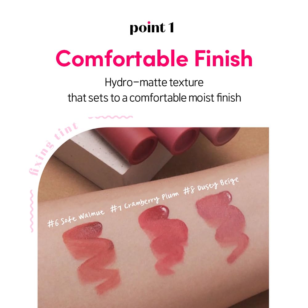 ETUDE Fixing Tint #02 Vintage Red (4g) | Long Lasting High Pigmented Liquid Lipstick | Waterproof Lightweight Matte Finish Lip Stain | Full Coverage | Korean Makeup, Kbeauty