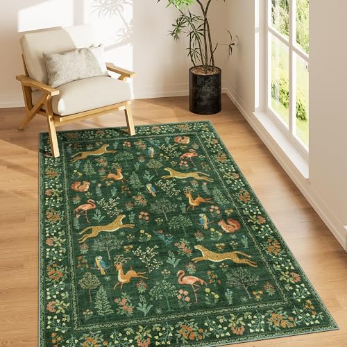 DUKINO 3x5 Rug, Washable Animal Area Rug by DUKINO