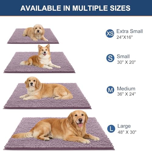 OLANLY Dog Door Mat for Muddy Paws 36x24, Extra Absorbent Chenille Mud Mat - Image 2