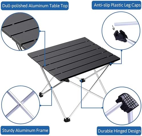 Grope Portable Camping Table, Aluminum Folding Beach Table - Image 4