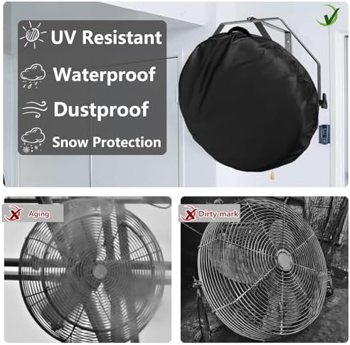 Bitubi Wall Mount Fan Cover, 18-20 Inch Waterproof Outdoor Wall Mounted Fan - Image 4