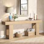 Epecoya Console Table for Living Room 78.7 Inch, Light Oak Brown - Image 4