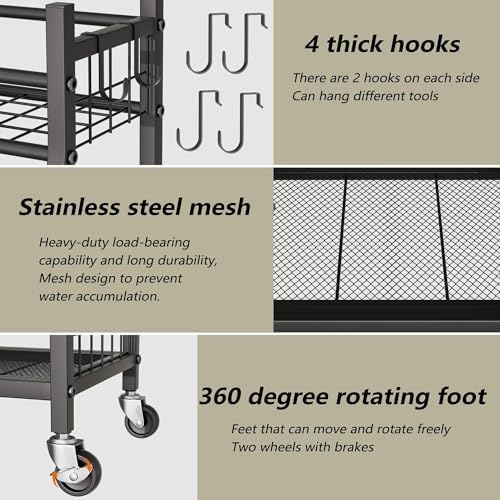 Garden Tool Organizer with Wheels - Image 3