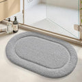 Color&Geometry Oval Grey Bathroom Rugs 36x24, Extra Soft Absorbent Microfiber by COLORG