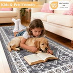 HEBE Boho Kitchen Rugs Set of 2, Non Slip Washable Kitchen Mats - Image 7